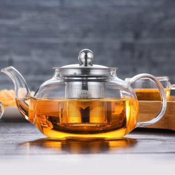 Heat-resistant Glass Teapot with 304 Stainless Steel Infuser