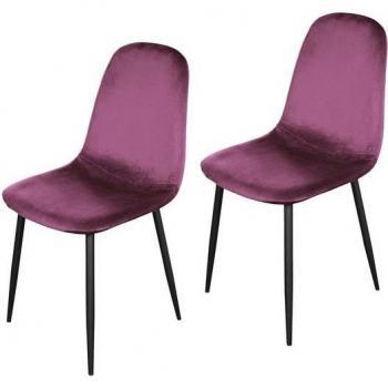 HTI‑Living Samt‑Stühle, 2‑er Set „Savannah Pink“, für Küche & Esszimmer