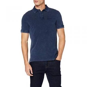 Polo HKT by Hackett, Modelo Frost, Azul/Gris 5as, Talla X-Large para Hombre