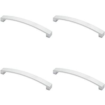 Flat Curved Bow Pull Set – 4 Units, 238 mm x 25 mm, 224 mm Fixation Points, Polished Chrome Finish