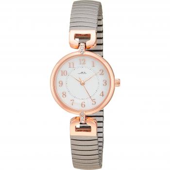 Analog Women’s Watch YM068‑4 (Fieldwork) – Pink, Gold & Gray Metal Band