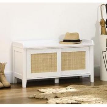 Estantería con asiento tipo banco, 2 puertas, 130 kg, 80×35×45 cm