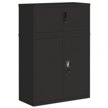 Armoire de classement noir 90x40x130 cm acier