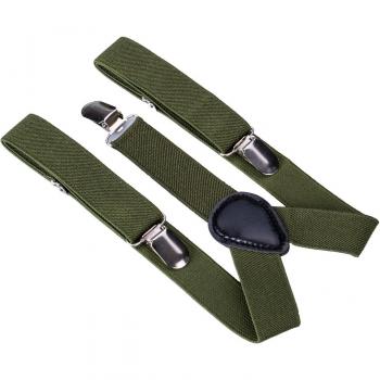 Adjustable Kids Brown Tan Leather Suspender with Bow Tie