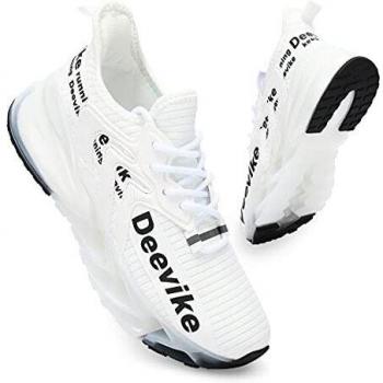Deevike Women's Tennis & Walking Shoes (White/Black)
