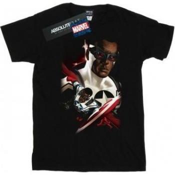 Marvel Damen Captain America Sam Wilson Boyfriend Shirt