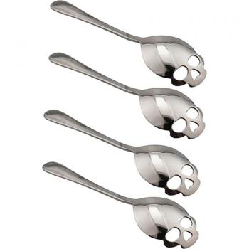 4PCS Stainless Steel Slotted Sugar Skull Spoons