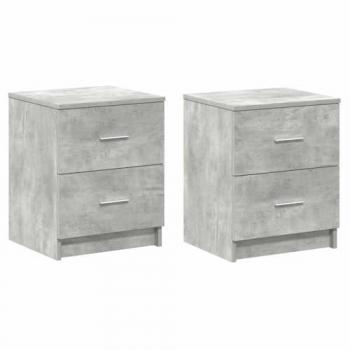 Concrete Grey Nightstand Set – 2 Cabinets, 2 Drawers Each (40×36×50 cm)