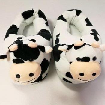 Chaussons chauds vache antidérapants pour maison
