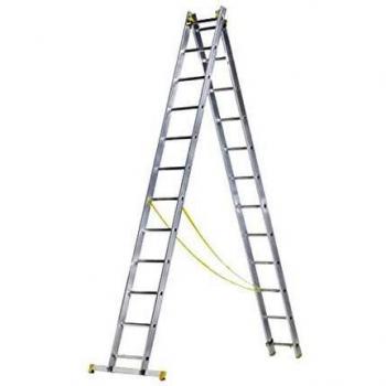 Escalier aluminium 2 tronçons 7+7 marches pliable et résistant