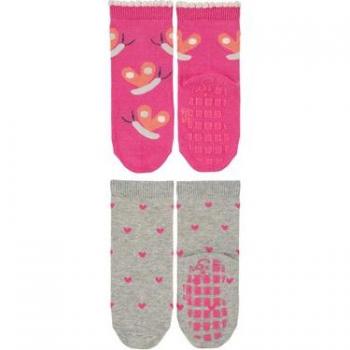 Calzini antiscivolo rosa con farfalla doppio pacchetto Sterntaler