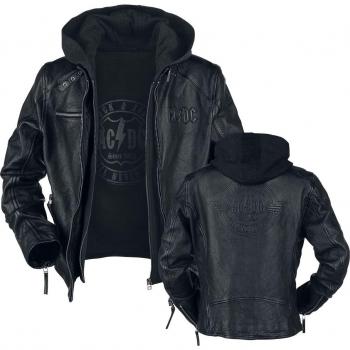 Herrens AC/DC Svarta Läderjacka – Rock & Roll 3XL