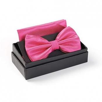 Massi Morino Pajarita de Microfibra Rosa con Pañuelo