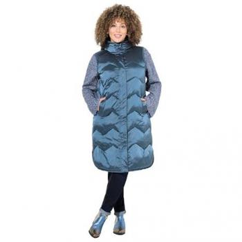 Ulla Popken Steppweste HYPRAR Damen, blau, Größe 42/44, mit Kapuze