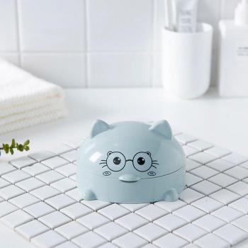 Porte-savon en plastique, 1 pièce, rangement salle de bains, chat