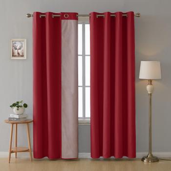 Deconovo Tende Camera da Letto Oscuranti Termiche Isolanti 140x180 CM 2 Pannelli Rosso