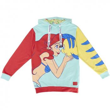 The Little Mermaid by Loungefly: Ariel & Flounder Unisex Hoodie (35th Anniversary)