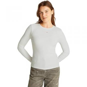 Langarmshirt Tommy Jeans Slim Essential Rib – White L