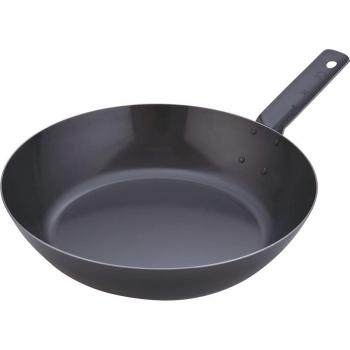 Endo Shoji 34 cm Schwarz‑Ofenpfanne – dicke Eisenplatte, IH‑geeignet
