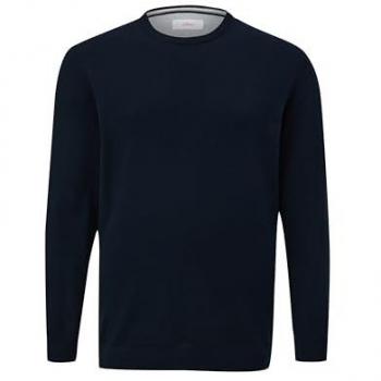 S.Oliver Basic Rundhalspullover für Herren in Übergröße mit gesticktem Logo, 4XL