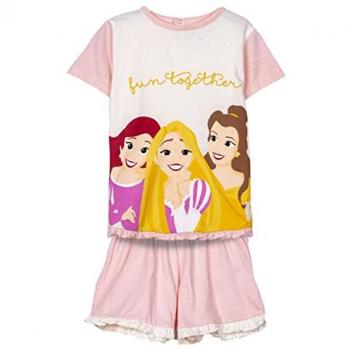 Pijama Disney Princesas Rosa con Rayas 100% Algodón