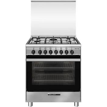 Glem Gas Sa765mi6: Cucina a gas con forno ventilato, 70x60 cm, Acciaio Inox