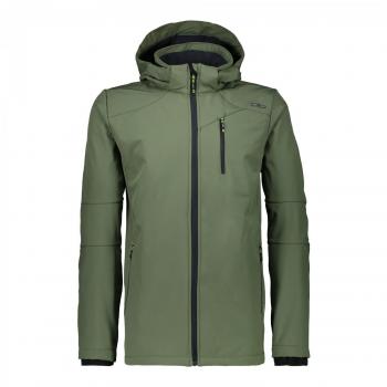 Männer‑Softshell‑Jacke, Avocado‑Antrachit, Reißverschluss-Kapuze, Größe 58