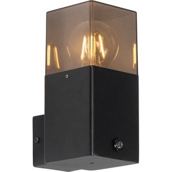 Lampada murale esterna nera IP44 con sensore crepuscolare