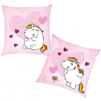 Kinderherz-Kissen mit Pummeleinhorn-Design