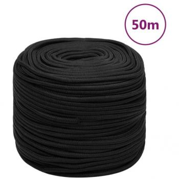 Bootsseil 8 mm vidaXL Schwarz – 50 m Polypropylen