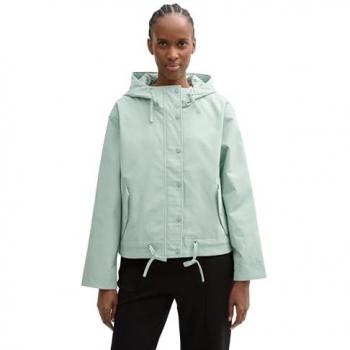 Tom Tailor Denim Regenjacke für Damen, fluorfreies Material, Schilf, Größe S