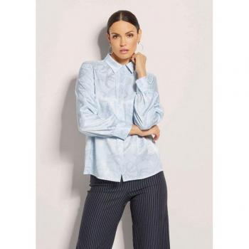 Stilvolle Hemdbluse mit Jacquard-Dessin