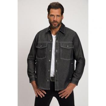 Camicia nera in raw denim maniche lunghe 4XL JP1880