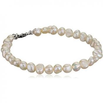 Graceful Silver Pearl Chain Bracelet – 19 cm, 4 cm Extension