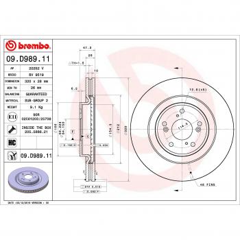 Disco freno BREMBO 09.D989.11 320mm