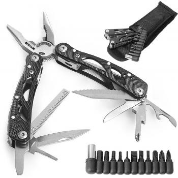 Aodoor Zangen‑Kombo 24‑in‑1 – Nylontasche, Klappmesser, Camping‑Tool