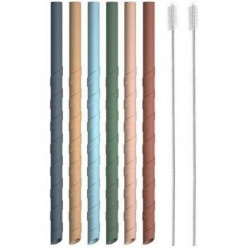 Pajitas Silicona con Limpieza 6 Unids