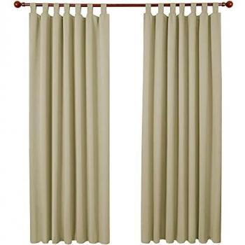 Deconovo Verdunkelungsvorhang 280x140 cm Beige 2er Set