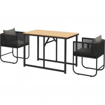 Conjunto de Exterior 3 Piezas con Mesa y Sillones
