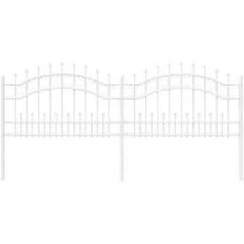 Powdered Steel White Garden Fence, 115 cm – VidaXL Edition