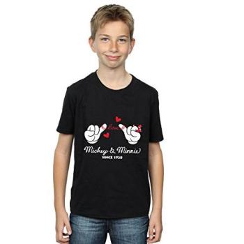Disney Boy’s Black Mickey Hand‑in‑Hand Tee