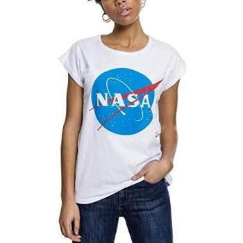 Mister Tee Damen NASA Logo Shirt, Weiß, Größe L