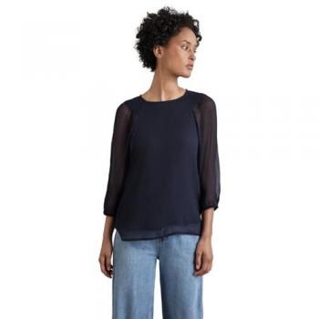 STREET ONE Chiffonbluse Rundhalsausschnitt