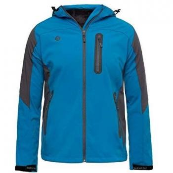 Herren-Softshell Jacke IZAS VERAL XXL – Blauer Fluss & Dunkelgrau