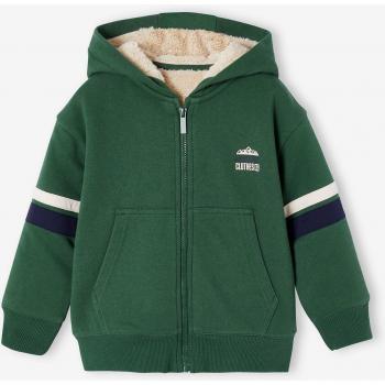 VERTBAUDET Sweat zippé vert avec doublure sherpa
