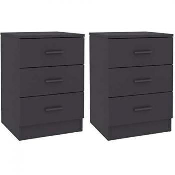 Comodini 2 pz Grigio 38x35x56 cm in Legno Composito