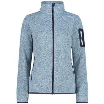 Chaqueta deportiva melange knit-tech mujer azul