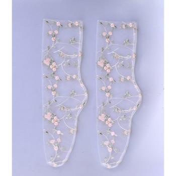 Medias Bordado de Flores Mujer