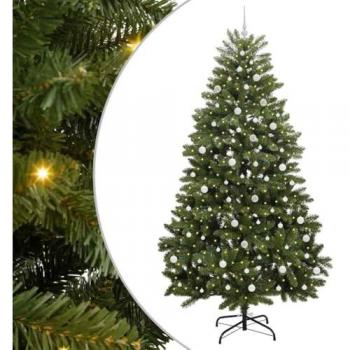 Sapin de Noël LED 240 cm vert en PVC et métal