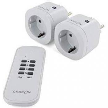 Lot 2 Prises Mini‑Schuko On/Off + Commande à Distance 4 Voies
